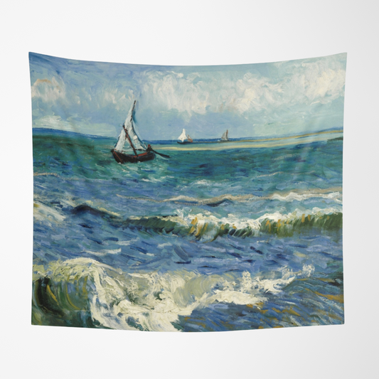 a painting of a sailboat in the ocean
