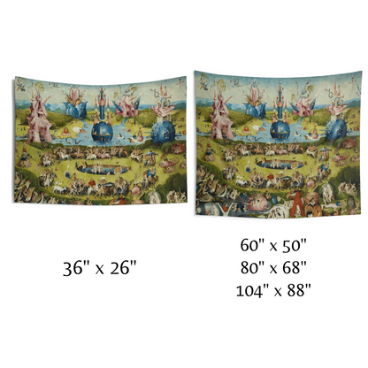 a painting of a garden of eden with a lot of people around it