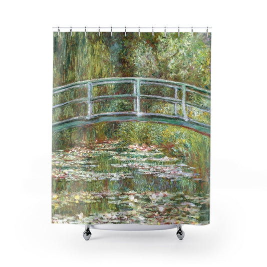 Monet Shower Curtain, Impressionist Art, Monet Bridge, Art Shower Curtain, Monet Painting, Monet Water Lilies, Green Shower Curtain