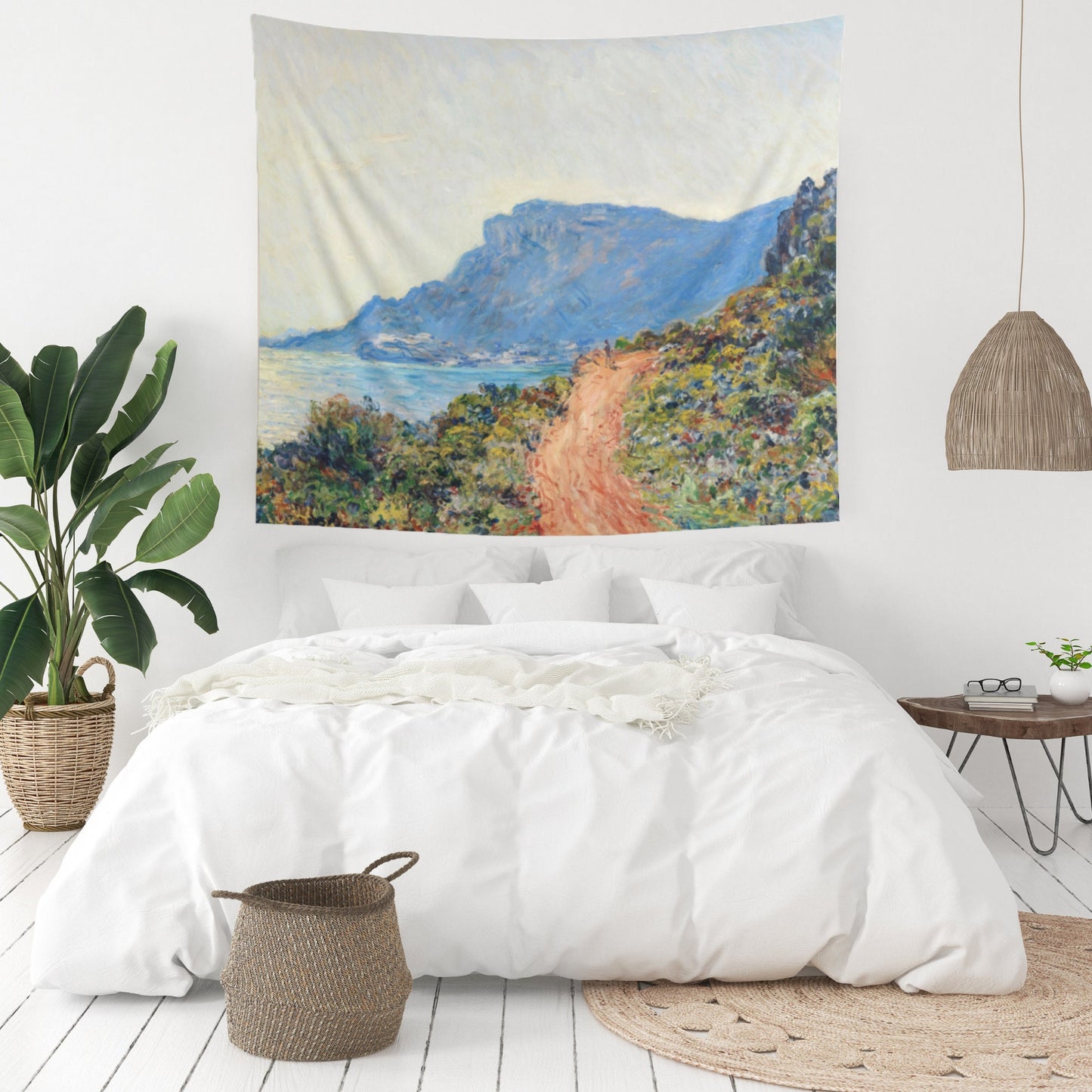 Claude Monet Mountain Nature Painting Wall Tapestry