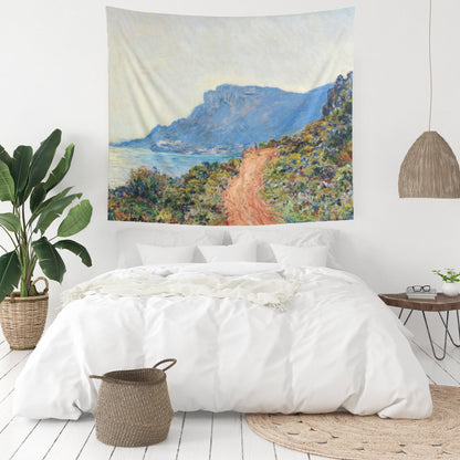 Claude Monet Mountain Nature Painting Wall Tapestry