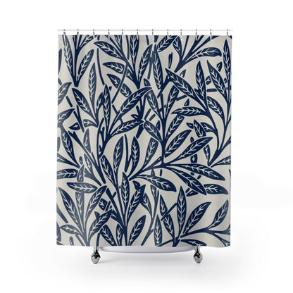 Botanical Shower Curtain, Blue Shower Curtain, Plant Bathroom, Botanical Bathroom, Blue Bathroom Decor, William Morris, Plant Shower