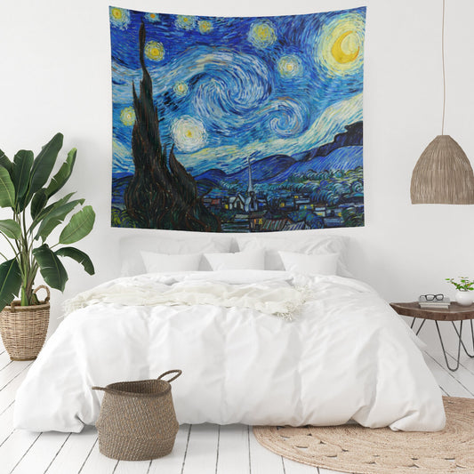 Starry Night Painting Vincent Van Gogh Wall Tapestry