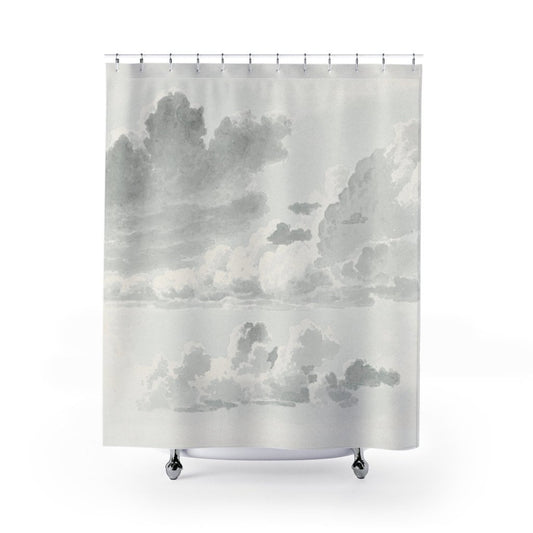 Cloud Shower Curtain, White Shower Curtain, Cloud Bathroom, White Bathroom, Cloud Painting, Sky Bathroom, Cloud Decor, Boho Bathroom