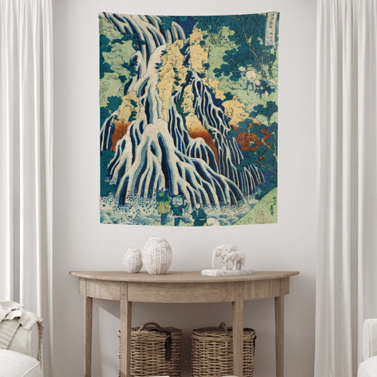 Japanese Waterfall Hokusai Wall Tapestry