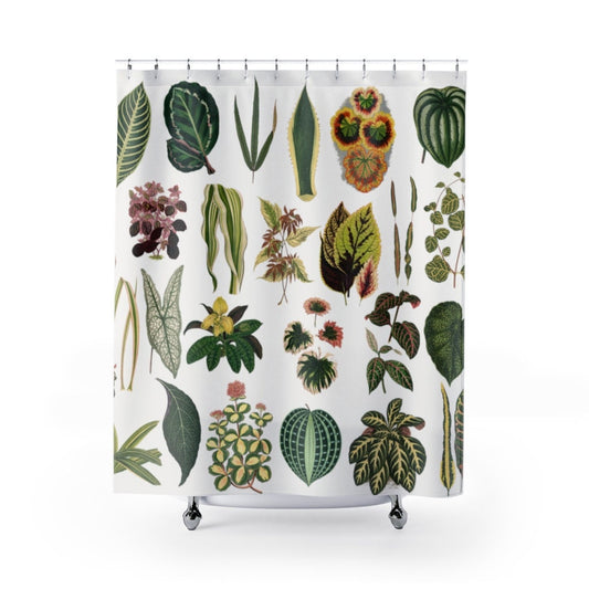 Plant Shower Curtain, Houseplant Bathroom, Houseplant  Decor, Botanical Bathroom, Botanical Shower Curtain, Plant Bathroom Art
