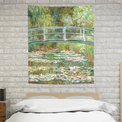 Claude Monet Water Lilies Painting Green Fine Art Wall Tapestry