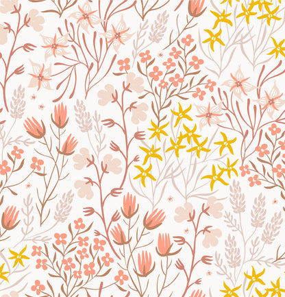 Floral Shower Curtain, Boho Shower Curtain, Pink Shower Curtain, Plant Shower, Peach Bathroom, Pink Yellow Bathroom, Botanical Bathroom