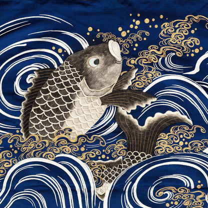 Blue Japanese Koi Fish Wall Tapestry