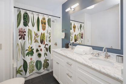 Plant Shower Curtain, Houseplant Bathroom, Houseplant  Decor, Botanical Bathroom, Botanical Shower Curtain, Plant Bathroom Art