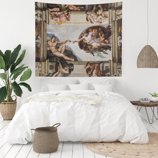 Creation of Adam Michelangelo Wall Tapestry