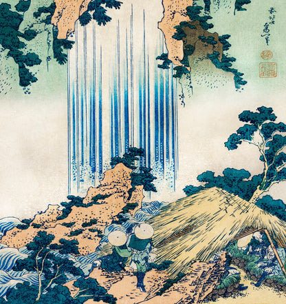 Japan Shower Curtain, Waterfall Decor, Japanese Decor, Japanese Bathroom, Japan Art, Japanese Woodblock, Katsushika Hokusai, Hokusai Art
