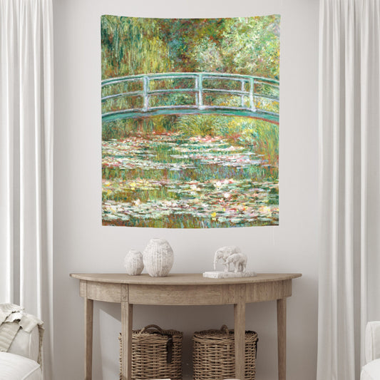 Claude Monet Water Lilies Painting Green Fine Art Wall Tapestry