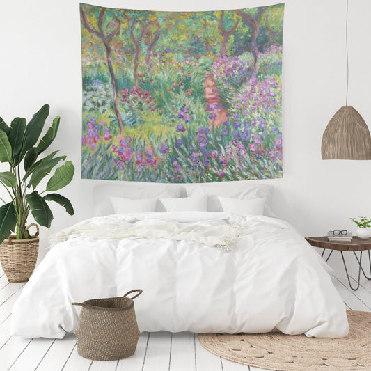 Claude Monet Purple Landscape Painting Vintage Nature Wall Tapestry