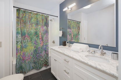 Monet Shower Curtain, Monet Decor, Art Shower Curtain, Monet Bathroom, Botanical Bathroom, Green Shower Curtain, Nature Bathroom