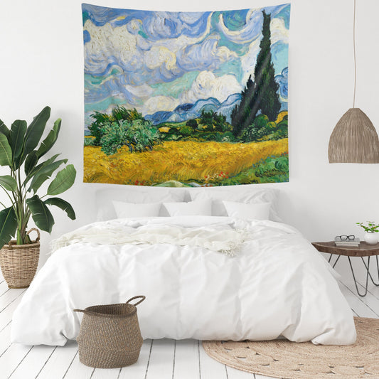 Vincent Van Gogh Landscape Painting Wall Tapestry