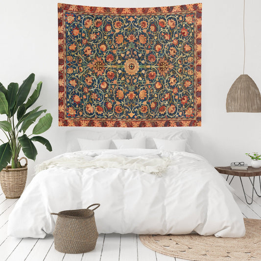 Moroccan Bohemian Orange Vintage Wall Tapestry