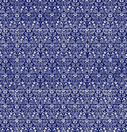 Blue Shower Curtain, Art Nouveau, William Morris, Blue Bathroom Decor, Cobalt Blue, Boho Shower Curtain, Blue White Shower Curtain