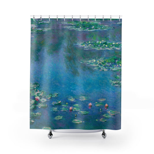 Monet Shower Curtain, Water Lillies Curtain, Blue Shower Curtain, Nature Shower Curtain, Monet Painting, Monet Bathroom, Blue Bathroom