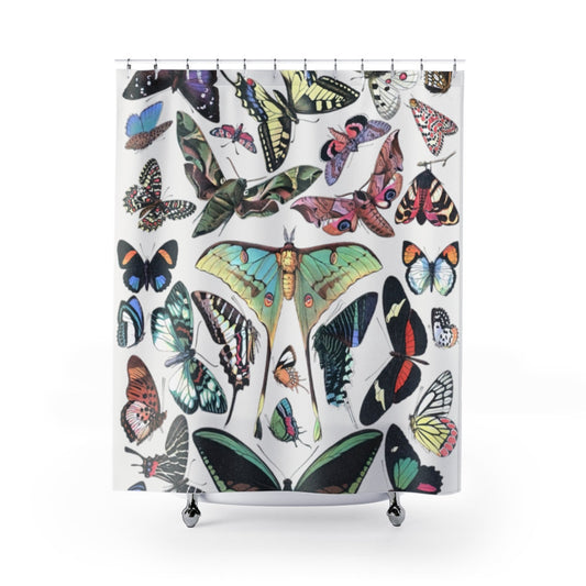 Butterfly Shower Curtain, Moth Shower Curtain, Moth Decor, Butterfly Decor, Luna Moth, Nature Bathroom, Nature Shower, Moth Curtain