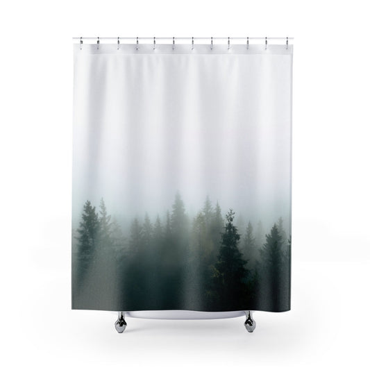 Forest Shower Curtains, Forest Decor, Mist Bathroom, Tree Curtain, Tree Bathroom, Nature Bathroom Decor, Nature Shower Curtain