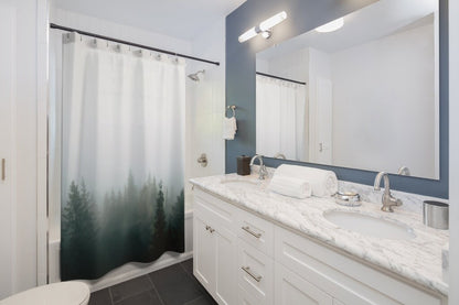 Forest Shower Curtains, Forest Decor, Mist Bathroom, Tree Curtain, Tree Bathroom, Nature Bathroom Decor, Nature Shower Curtain