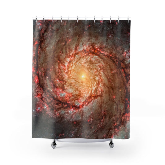 NASA Shower Curtain, Galaxy Shower, Galaxy Photo, Black Shower Curtain, NASA Gift, Outer Space, Space Bathroom, Space Decor, Pinwheel Galaxy