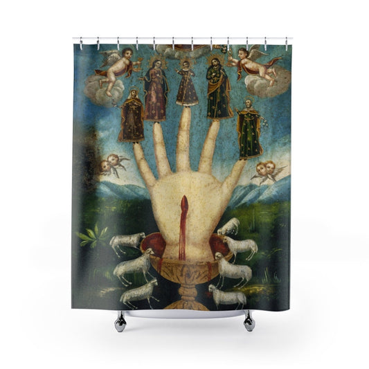 Hand Shower Curtain, Occult Shower Curtain, Witchcraft Bathroom, Vintage Bathroom, Occult Decor, Vintage Art, Hand, Gothic Bathroom Decor