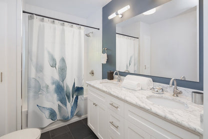 Plant Shower Curtain, Botanical Bathroom, Blue Watercolor, Blue Shower Curtain, Blue Bathroom, Watercolor Plant, Boho Shower Curtain