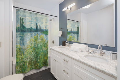 Monet Shower Curtain, Claude Monet, Monet Painting, Impressionist Art, Green Shower Curtain, Bathroom Art, Art Shower Curtain, Monet Art