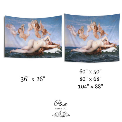 Birth of Venus Painting Angel Mythology Renaissance Fine Art Vintage Wall Tapestry