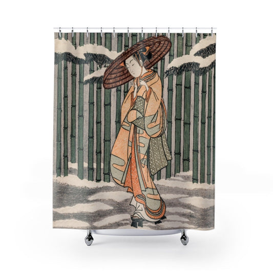 Japanese Shower Curtain, Geisha Japan, Japan Decor, Japanese Art, Vintage Japanese, Japanese Bathroom, Asian Shower Curtain, Suzuki Decor