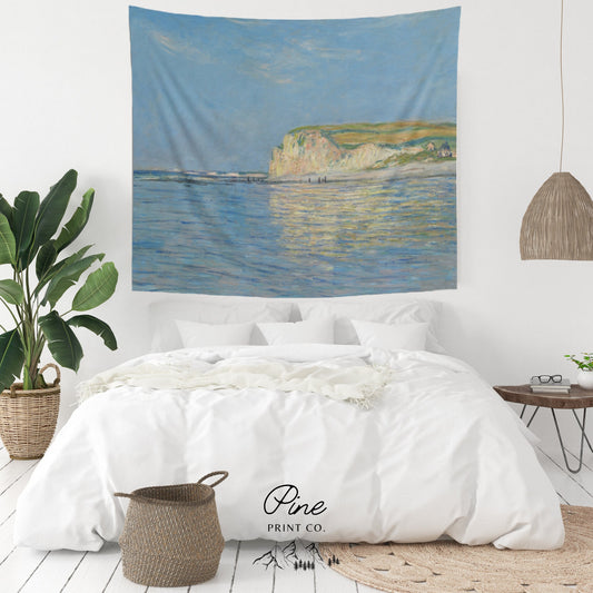 Claude Monet Blue Ocean Painting Wall Tapestry