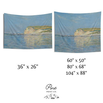 Claude Monet Blue Ocean Painting Wall Tapestry