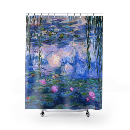 Claude Monet, Water Lilies Monet, Art Shower Curtain, Monet Decor, Purple Shower Curtain, Boho Shower Curtain, Purple Bathroom, Art Bathroom