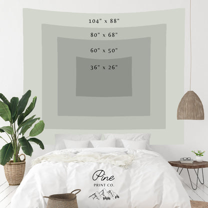 Vintage Beach Ocean Blue Fine Art Wall Tapestry