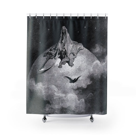 Black Shower Curtain, Gothic Shower Curtain, Death Decor, Dark Shower Curtain, Gothic Decor, Death Art, Gustave Dore, Witchy Decor