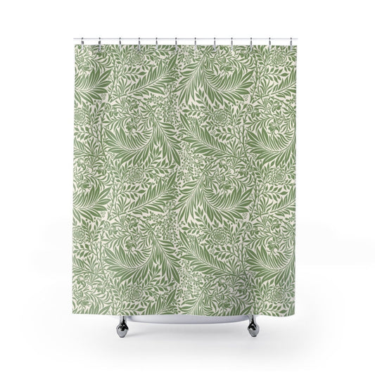 William Morris, Green Shower Curtain, Art Nouveau Decor, Vintage Bathroom, Larkspur Curtain, Art Nouveau, Green Bathroom, Botanical Bathroom