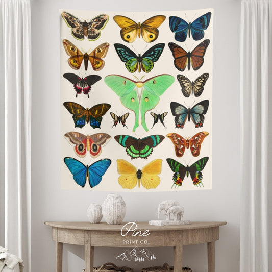 Vintage Luna Moth Butterfly Nature Wall Tapestry