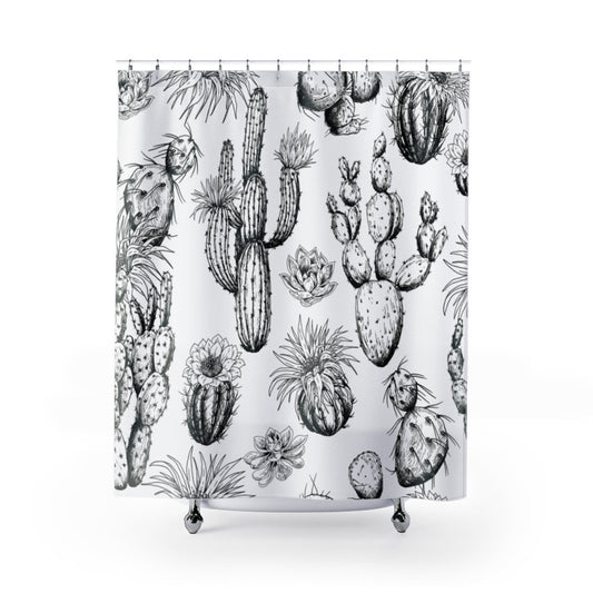 Cactus Shower Curtain, Desert Decor, Desert Shower Curtain, Cactus Decor, Plant Shower Curtain, Cacti Decor, Botanical Bathroom, Plant Decor