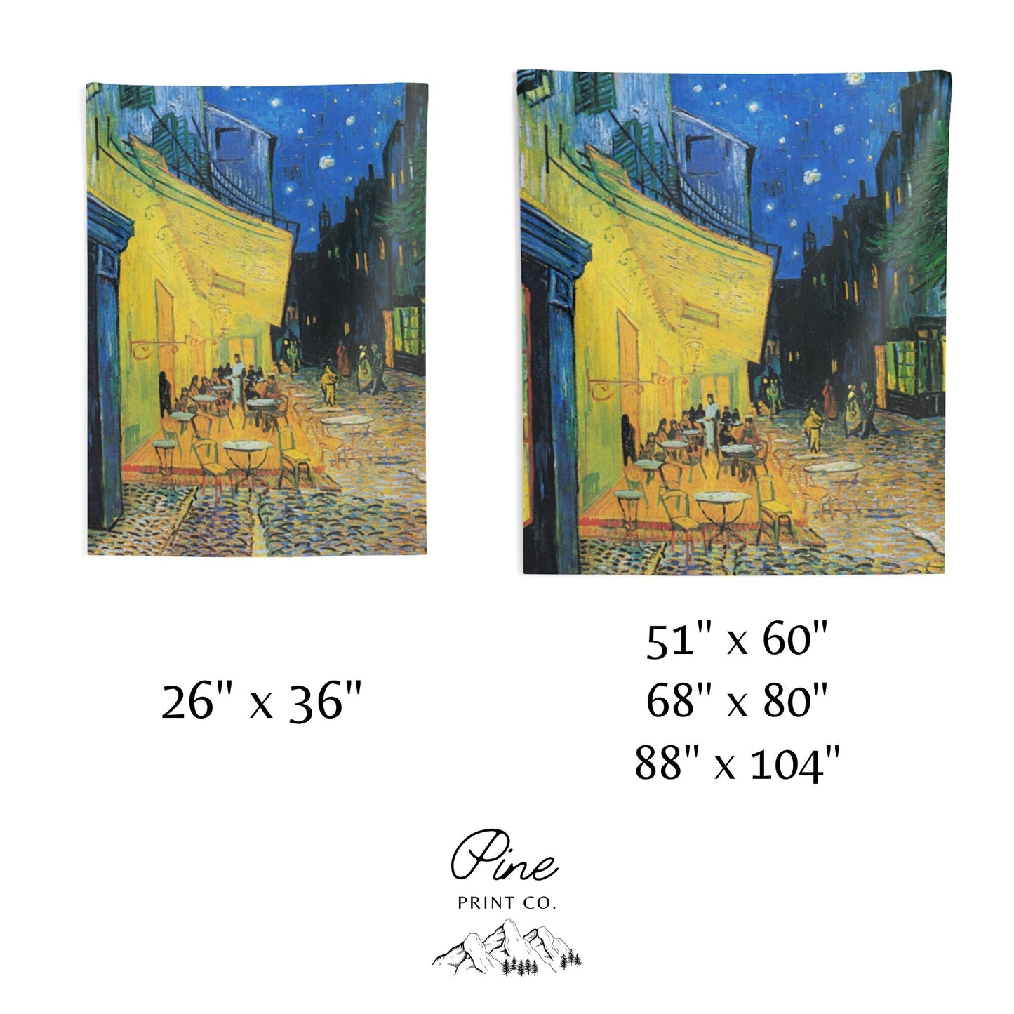 Vincent Van Gogh Tapestry Starry Night Cafe Terrace Painting Fine Art Wall Tapestry