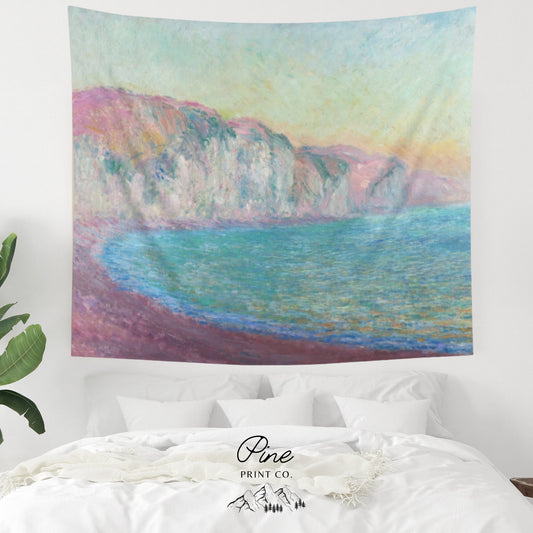 Claude Monet Ocean Sunset Painting Vintage Nature Wall Tapestry