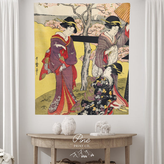 Japanese Geisha Wall Tapestry