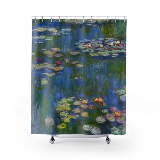 Claude Monet, Water Lilies Monet, Art Shower Curtain, Monet Decor, Blue Shower Curtain, Boho Shower Curtain, Monet Shower Curtain, Monet Art