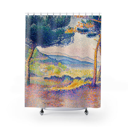 Art Shower Curtain, Tree Shower Curtain, Nature Decor, Henri-Edmond Cross, Rainbow Bathroom, Landscape Painting, Fine Art Decor, Art Decor