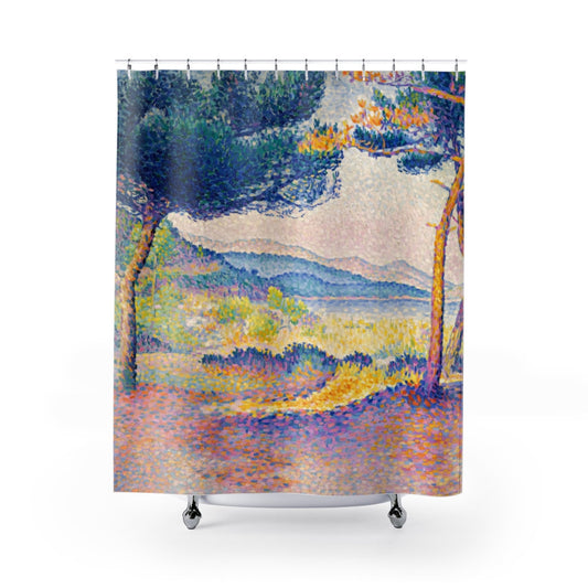 Art Shower Curtain, Tree Shower Curtain, Nature Decor, Henri-Edmond Cross, Rainbow Bathroom, Landscape Painting, Fine Art Decor, Art Decor
