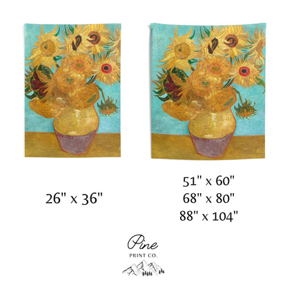 Vincent Van Gogh Yellow Sunflower Painting Wall Tapestry