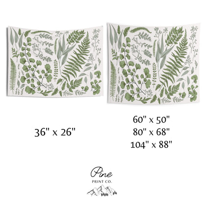 Botanical Nature Green Wall Tapestry