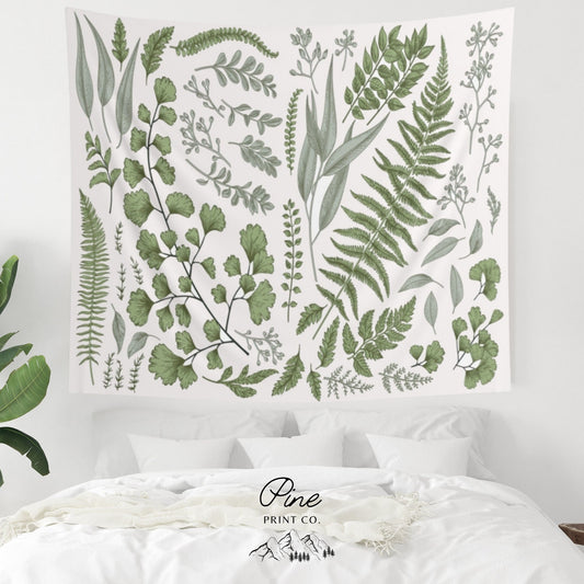 Botanical Nature Green Wall Tapestry