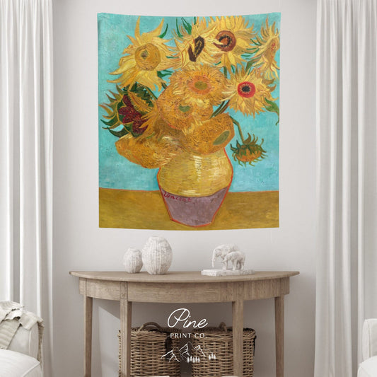Vincent Van Gogh Yellow Sunflower Painting Wall Tapestry